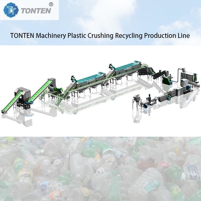 プラスチックPETボトルリサイクルプラント 粉砕機 洗濯 生産ライン 80kw