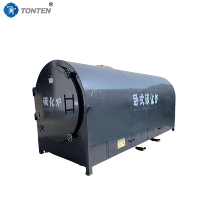木炭を作る炭化炉 水平炭化機