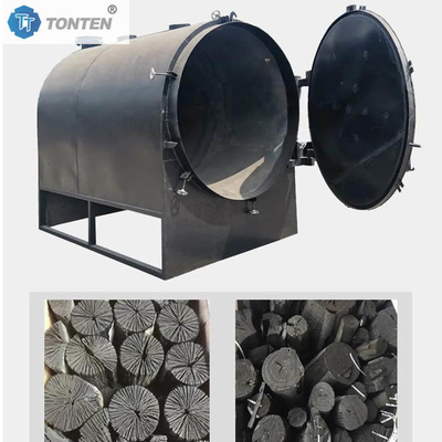 木炭を作る炭化炉 水平炭化機